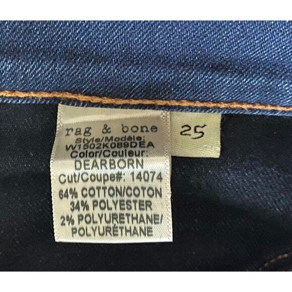 Rag & Bone Size 25 Skinny Jeans Dearborn Style# W1502K089DEA ALTERED - Picture 10 of 11
